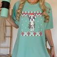 Boston Terrier Dog Santa Hat Men Kids Ugly Christmas Light Women's Comfort Colors T-Shirt Chalky Mint