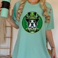 Boston Terrier Dog St Patricks Day Irish Pet Lover Men Women Kids Women's Comfort Colors T-Shirt Chalky Mint