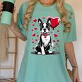 Boston Terrier Dog Valentine's Day Dog Owner Valentine Women's Comfort Colors T-Shirt Chalky Mint
