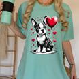 Boston Terrier Dog Valentine's Day Dog Owner Women's Comfort Colors T-Shirt Chalky Mint