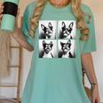 Boston Terrier Dogs With Sunglasses Photo Pets Meme Women's Comfort Colors T-Shirt Chalky Mint
