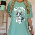 Boston Terrier Girl Cute Cartoon For Dog Owners Pet Terrier Women's Comfort Colors T-Shirt Chalky Mint