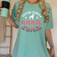 Boston Terrier Grandma Nana Dog Lover Christmas Women's Comfort Colors T-Shirt Chalky Mint