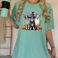 Boston Terrier Halloween Costume Mummy Witch Ghost Dog Lover For Men Women Kids Women's Comfort Colors T-Shirt Chalky Mint