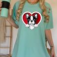 Boston Terrier Heart Cute Puppy Lover Or Dog Owner Women's Comfort Colors T-Shirt Chalky Mint