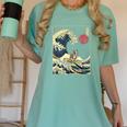 Boston Terrier Japanese Kanagawa Wave Surf Dog Women's Comfort Colors T-Shirt Chalky Mint
