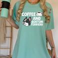 Boston Terrier Lover Coffee And Boston Terriers Women's Comfort Colors T-Shirt Chalky Mint