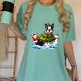 Boston Terrier Merry Christmas Tree Lights Dog X-Mas Dogs Women's Comfort Colors T-Shirt Chalky Mint