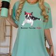 Boston Terrier Mom Bandana Boston Terrier Dog Women's Comfort Colors T-Shirt Chalky Mint