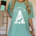 Boston Terrier Mom Dad Dog Alien UFO For Men Women Women's Comfort Colors T-Shirt Chalky Mint