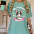 Boston Terrier Mom Mother's Day Women's Comfort Colors T-Shirt Chalky Mint