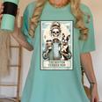 The Boston Terrier Mom Skeleton Spooky Season Halloween Women's Comfort Colors T-Shirt Chalky Mint