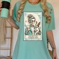 Boston Terrier Mom Skeleton Tarot Card Witch Vibes Dog Mom Women's Comfort Colors T-Shirt Chalky Mint