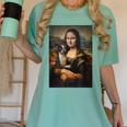 Boston Terrier Mona Lisa Painting Art Dog Mom Dad For Men Women Kids Women's Comfort Colors T-Shirt Chalky Mint