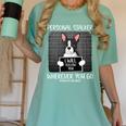 Boston Terrier Mug Shot Guilty Dog Women's Comfort Colors T-Shirt Chalky Mint