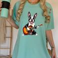 Boston Terrier Playing Guitar Boston Terrier Women's Comfort Colors T-Shirt Chalky Mint
