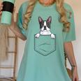 Boston Terrier In The Pocket Cute Boston Terrier Dog Lovers Men Women Girls Kids Women's Comfort Colors T-Shirt Chalky Mint