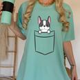 Boston Terrier In The Pocket Cute Boston Terrier Dog For Men Women Girls Kids Women's Comfort Colors T-Shirt Chalky Mint
