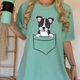 Boston Terrier In The Pocket Cute Pocket Boston Terrier Women's Comfort Colors T-Shirt Chalky Mint