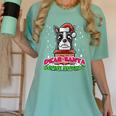 Boston Terrier Santa Claus Christmas Dog Women's Comfort Colors T-Shirt Chalky Mint