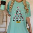 Boston Terrier Santa Hat Xmas Light Men Women Christmas Tree Women's Comfort Colors T-Shirt Chalky Mint