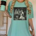 Boston Terrier Selfie With Ghosts Halloween Dog Lover Women's Comfort Colors T-Shirt Chalky Mint