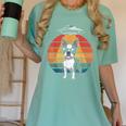 Boston Terrier UFO Alien Boston Terrier Dog Mom Dad Women's Comfort Colors T-Shirt Chalky Mint