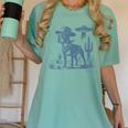 Boston Terrier UFO Cowboy Dog Dog Mom Dog Dad Alien Dog Women's Comfort Colors T-Shirt Chalky Mint