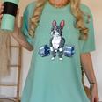 Boston Terrier Weightlifting Deadlift Men Fitness Gym Women's Comfort Colors T-Shirt Chalky Mint