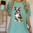 Camo Boston Terrier Pet Owner Camouflage Dog Lover Women's Comfort Colors T-Shirt Chalky Mint