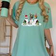 Christmas Boston Terrier Santa Dog Lover Women's Comfort Colors T-Shirt Chalky Mint