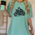 Cool Boston Terrier Riding a Motorcycle Biker Dog Lover For Men Women Kids Women's Comfort Colors T-Shirt Chalky Mint