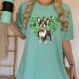 Cute Boston Terrier Shamrock St Patrick's Day Dog Lover Men Women Kids Women's Comfort Colors T-Shirt Chalky Mint