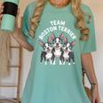 Cute Cartoon For Dog Owners Pet Team Boston Terrier Women's Comfort Colors T-Shirt Chalky Mint