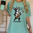 Dog Playing Guitar Singing Boston Terrier For Men Women Girls Kids Women's Comfort Colors T-Shirt Chalky Mint