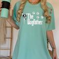 The Dogfather Boston Terrier Dog Dad Tshirt Idea Women's Comfort Colors T-Shirt Chalky Mint