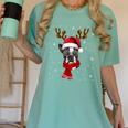 Family Matching Reindeer Xmas Boston Terrier Christmas Women's Comfort Colors T-Shirt Chalky Mint