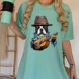 Guitar Shirt Boston Terrier Dog Playing Acoustic Guitar Women's Comfort Colors T-Shirt Chalky Mint
