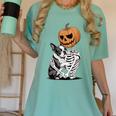 Halloween Skeleton Boston Terrier Women's Comfort Colors T-Shirt Chalky Mint