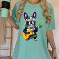 Hawaiian Boston Terrier & Pineapple Ukulele Summer Vacation Women's Comfort Colors T-Shirt Chalky Mint