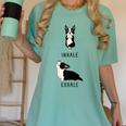 Inhale Exhale Yoga Boston Terrier Tshirt Women's Comfort Colors T-Shirt Chalky Mint