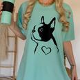 I Love My Boston Terrier Dog With Heart Women's Comfort Colors T-Shirt Chalky Mint