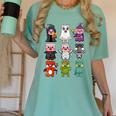 Pig Spooky Ghost Witch Boo-Jee Horror Pumpkin Pig Halloween Women's Comfort Colors T-Shirt Chalky Mint