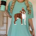 Red Boston Terrier Dog Women's Comfort Colors T-Shirt Chalky Mint
