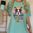 Retro Boston Terrier Dad Women's Comfort Colors T-Shirt Chalky Mint