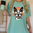 Retro Sunset Sunglasses Boston Terrier Boston Bull Bostie Women's Comfort Colors T-Shirt Chalky Mint