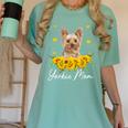 Sunflower Yorkie Mom Dog Lover Women's Comfort Colors T-Shirt Chalky Mint