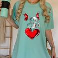 Valentine's Day Boston Terrier Dog Vector Women's Comfort Colors T-Shirt Chalky Mint