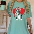 Valentine's Day Boston Terrier Heart Women's Comfort Colors T-Shirt Chalky Mint