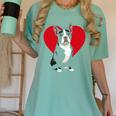 Valentine's Day Boston Terrier Lover Women's Comfort Colors T-Shirt Chalky Mint